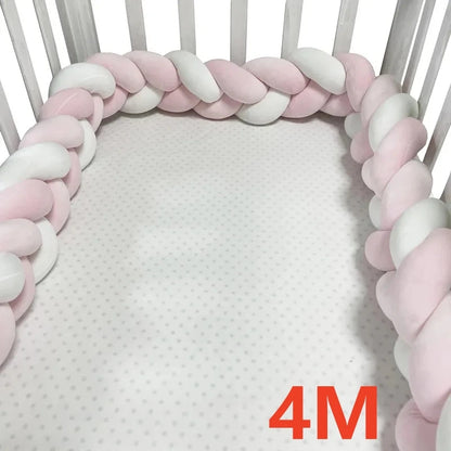 Baby Crib Protector Bed Braid Knot Cushion for Infant Kids 3 Shares Toddler Baby Bed Bumpers In The Crib Newborn 1M/2M/3M/4M