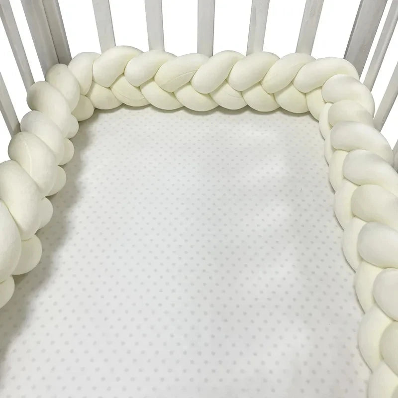 3 Shares Toddler Baby Bed Bumpers In The Crib Newborn 1M/2M/3M/4M Baby Crib Protector Bed Braid Knot Cushion for Infant Kids