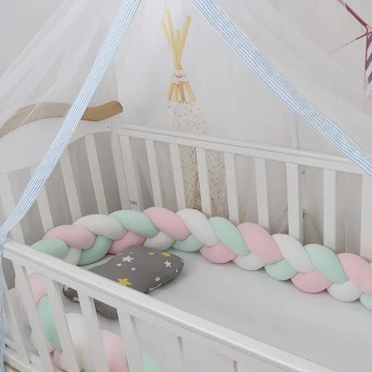 Baby Crib Protector Bed Braid Knot Cushion for Infant Kids 3 Shares Toddler Baby Bed Bumpers In The Crib Newborn 1M/2M/3M/4M