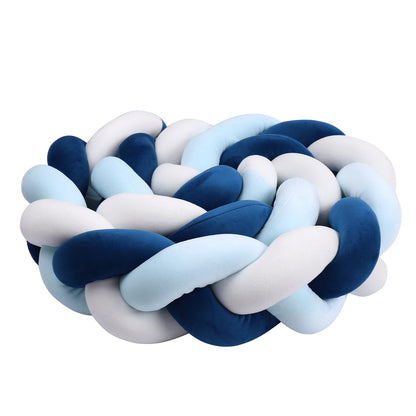 1-4M Baby Bed Bumper Handmade Knotted Braid Weaving Plush  Crib Protector Infant Knot Pillow Baby Room Decor
