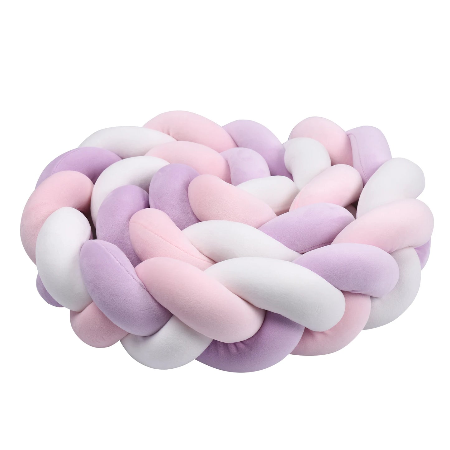 1-4M Baby Bed Bumper Handmade Knotted Braid Weaving Plush  Crib Protector Infant Knot Pillow Baby Room Decor