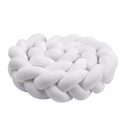 1-4M Baby Bed Bumper Handmade Knotted Braid Weaving Plush  Crib Protector Infant Knot Pillow Baby Room Decor