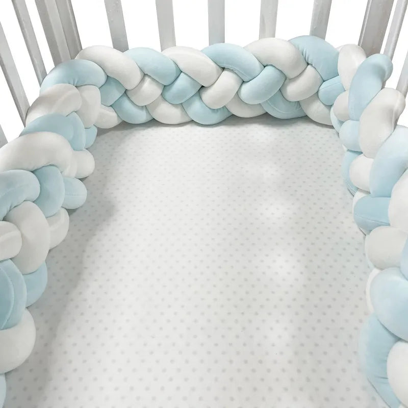 4 Knotted 2-4M Tresse De Lit Crib Bumper Skin-Friendly Fabric Baby Room Decor Handmade Cushion Knotted Braid Pillow Soft Pad