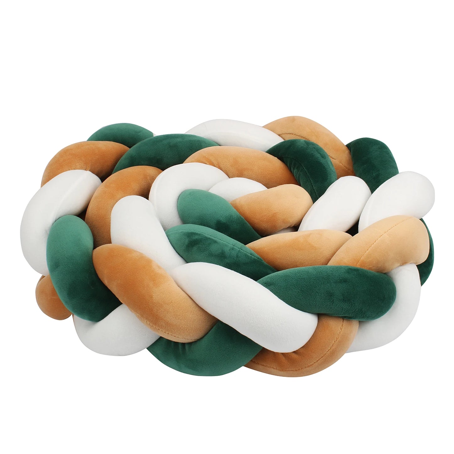 1-4M Baby Bed Bumper Handmade Knotted Braid Weaving Plush  Crib Protector Infant Knot Pillow Baby Room Decor