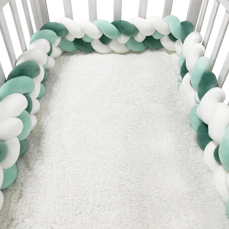 4 Knotted 2-4M Tresse De Lit Crib Bumper Skin-Friendly Fabric Baby Room Decor Handmade Cushion Knotted Braid Pillow Soft Pad