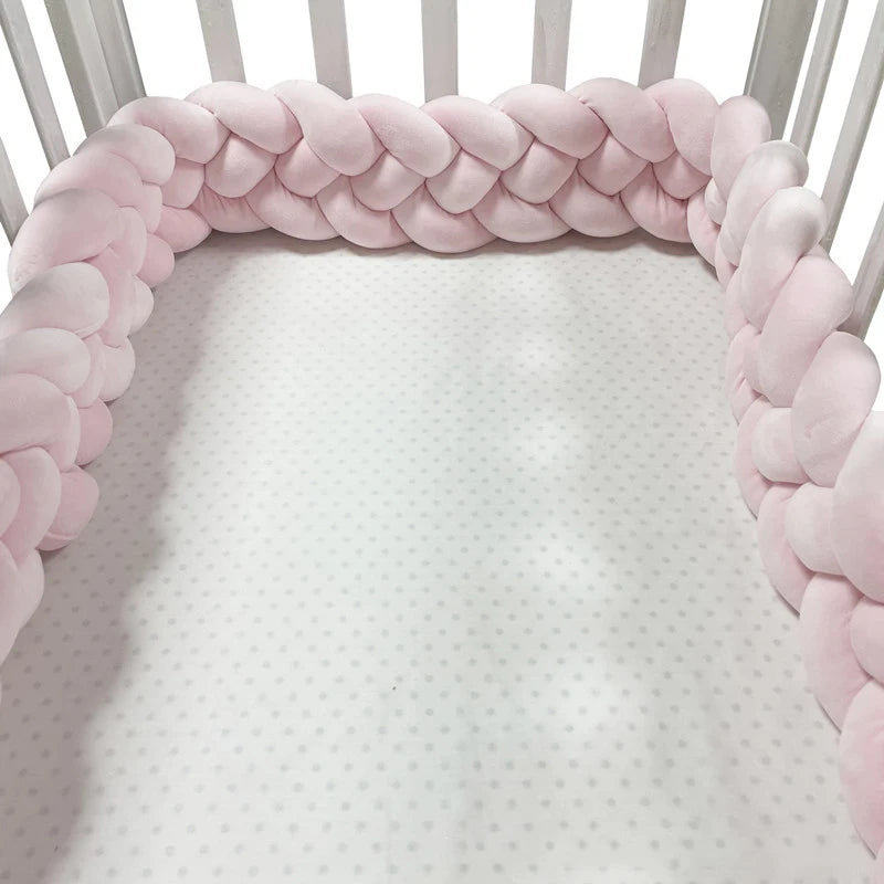 4 Knotted 2-4M Tresse De Lit Crib Bumper Skin-Friendly Fabric Baby Room Decor Handmade Cushion Knotted Braid Pillow Soft Pad