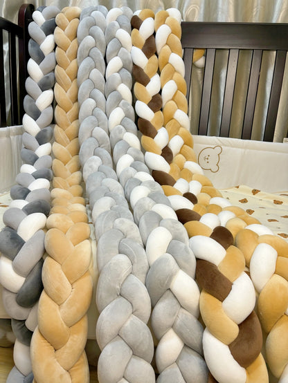 3 Shares Toddler Baby Bed Bumpers In The Crib Newborn 1M/2M/3M/4M Baby Crib Protector Bed Braid Knot Cushion for Infant Kids