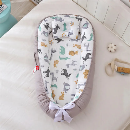 Breathable and detachable cotton portable crib, baby nest, baby pillow, travel crib