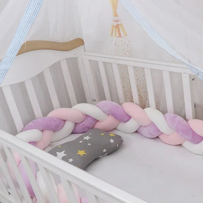 Baby Crib Protector Bed Braid Knot Cushion for Infant Kids 3 Shares Toddler Baby Bed Bumpers In The Crib Newborn 1M/2M/3M/4M