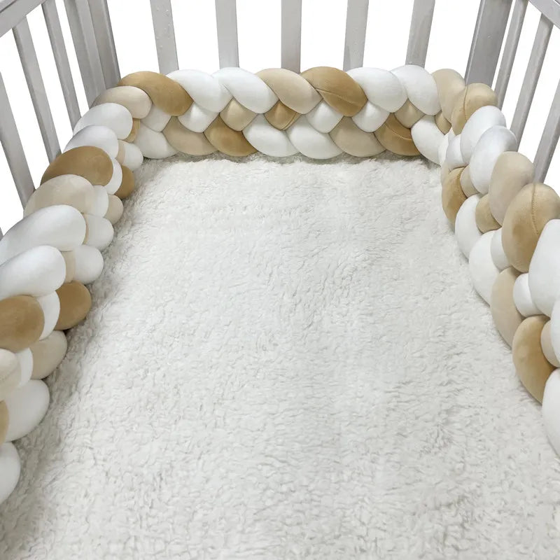 4 Knotted 2-4M Tresse De Lit Crib Bumper Skin-Friendly Fabric Baby Room Decor Handmade Cushion Knotted Braid Pillow Soft Pad