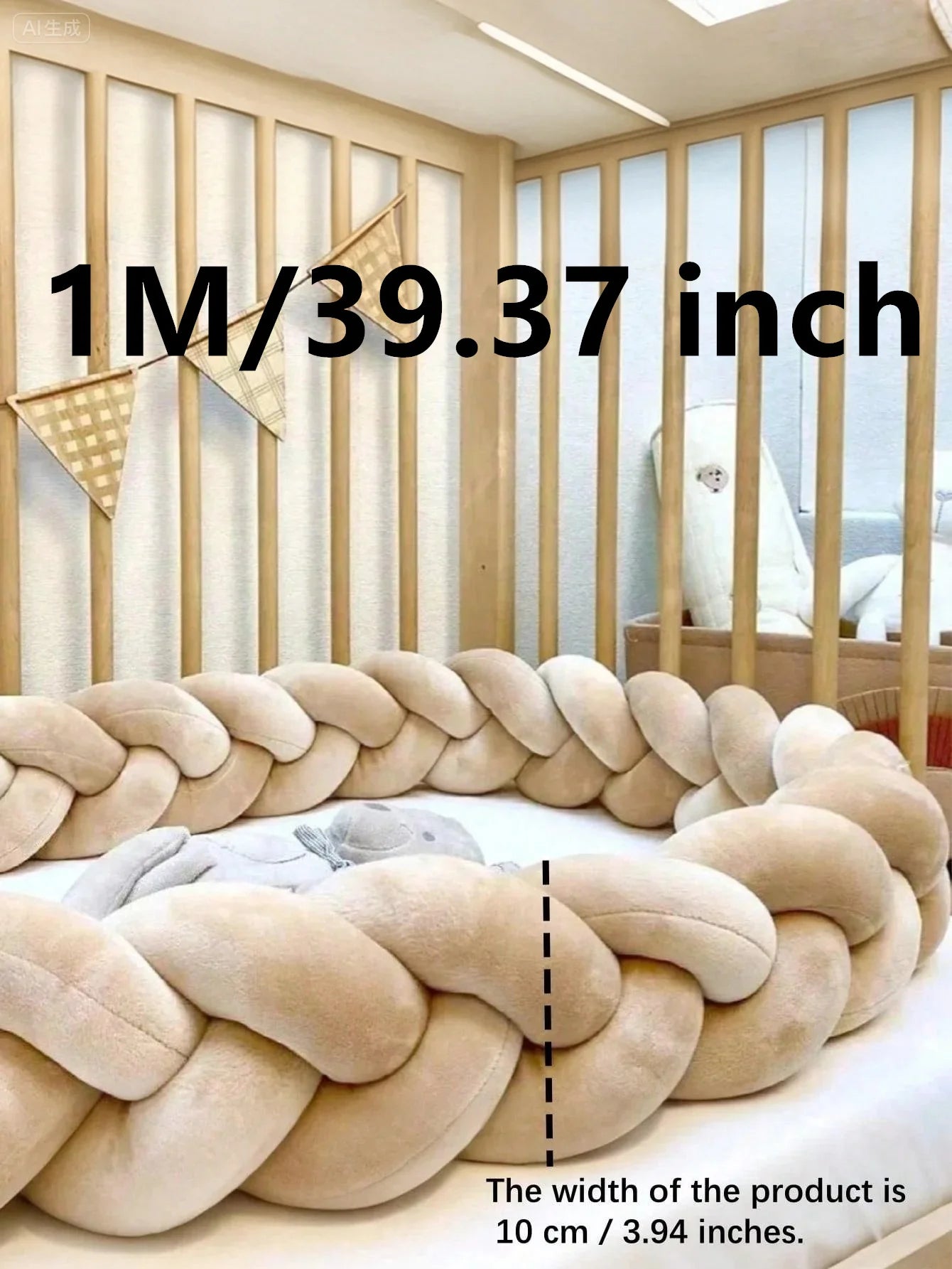 Baby Crib Protector Bed Braid Knot Cushion for Infant Kids 3 Shares Toddler Baby Bed Bumpers In The Crib Newborn 1M/2M/3M/4M