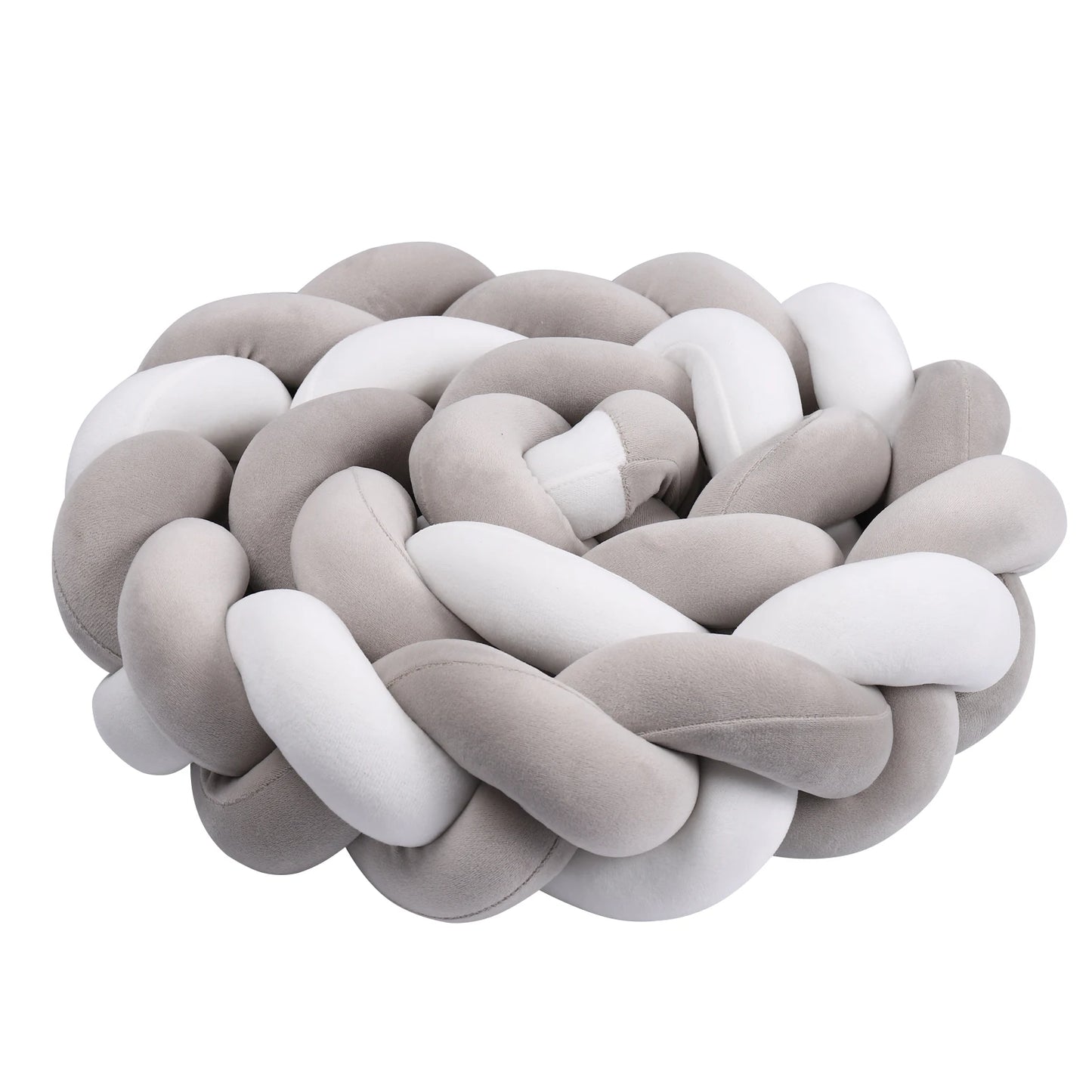 1-4M Baby Bed Bumper Handmade Knotted Braid Weaving Plush  Crib Protector Infant Knot Pillow Baby Room Decor