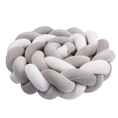 1-4M Baby Bed Bumper Handmade Knotted Braid Weaving Plush  Crib Protector Infant Knot Pillow Baby Room Decor