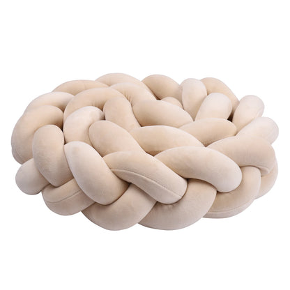 1-4M Baby Bed Bumper Handmade Knotted Braid Weaving Plush  Crib Protector Infant Knot Pillow Baby Room Decor