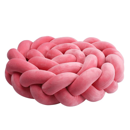 1-4M Baby Bed Bumper Handmade Knotted Braid Weaving Plush  Crib Protector Infant Knot Pillow Baby Room Decor