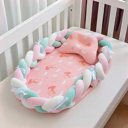 Réducteur de lit Bébé tresse Bleu