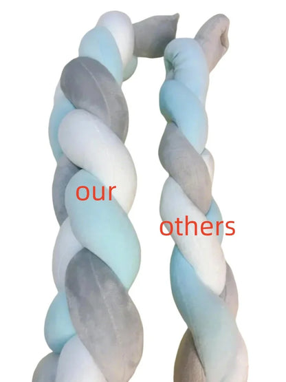 3 Shares Toddler Baby Bed Bumpers In The Crib Newborn 1M/2M/3M/4M Baby Crib Protector Bed Braid Knot Cushion for Infant Kids
