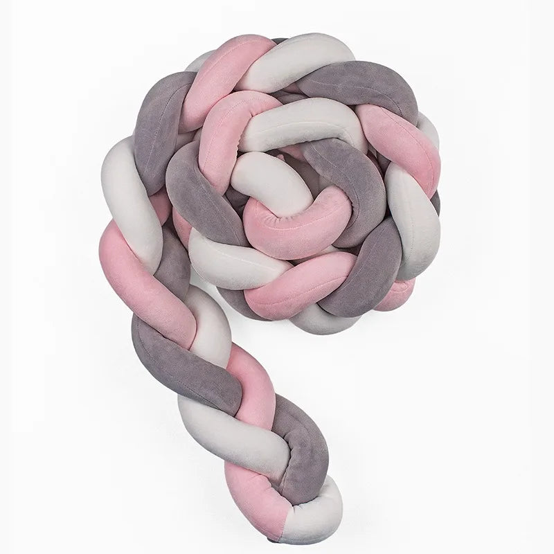 3 Shares Toddler Baby Bed Bumpers In The Crib Newborn 1M/2M/3M/4M Baby Crib Protector Bed Braid Knot Cushion for Infant Kids
