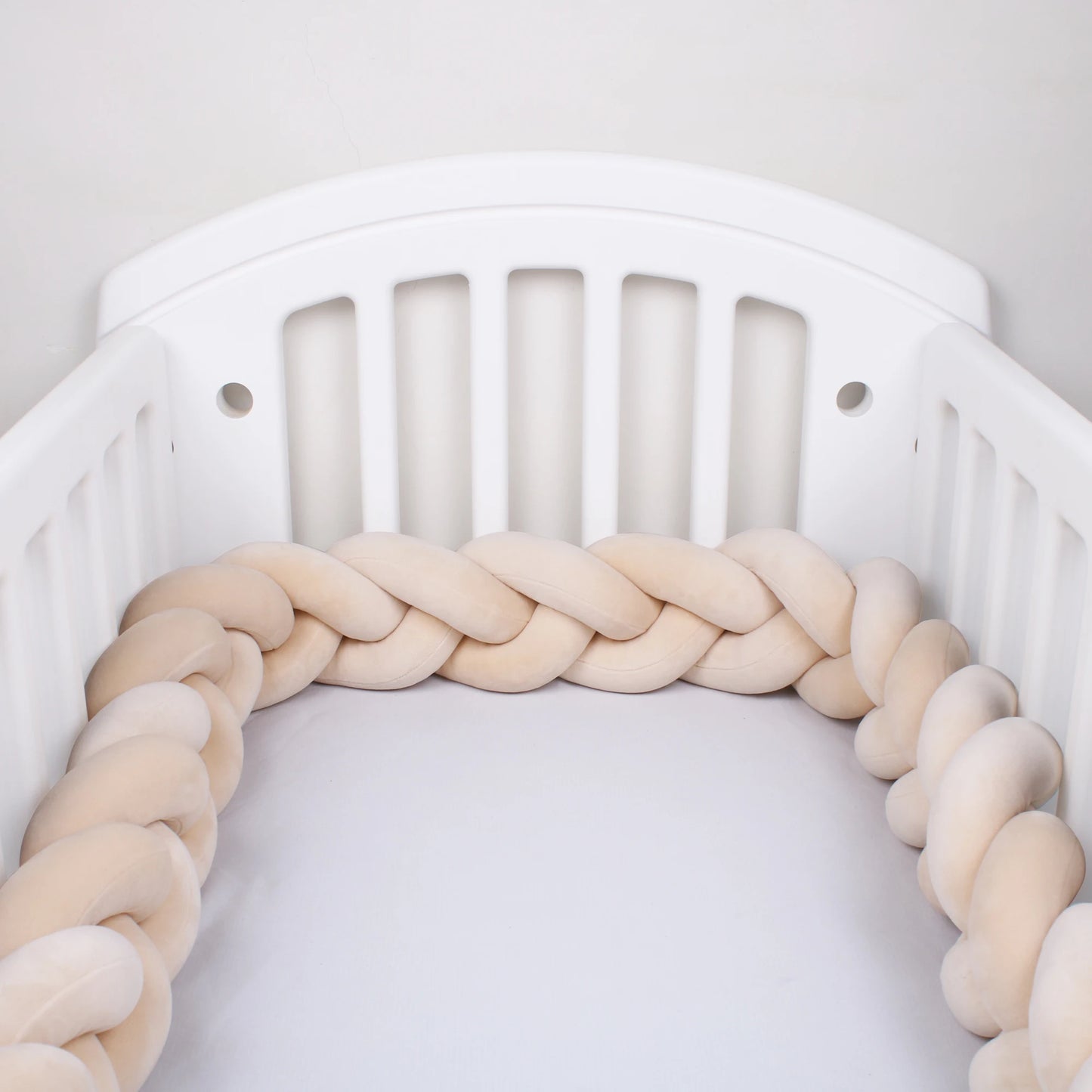 1-4M Baby Bed Bumper Handmade Knotted Braid Weaving Plush  Crib Protector Infant Knot Pillow Baby Room Decor