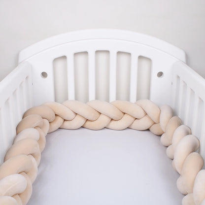 1-4M Baby Bed Bumper Handmade Knotted Braid Weaving Plush  Crib Protector Infant Knot Pillow Baby Room Decor