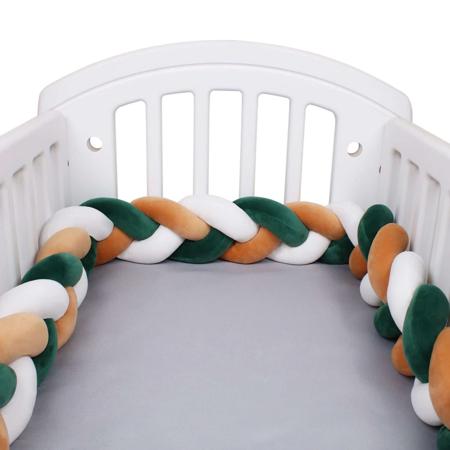 1-4M Baby Bed Bumper Handmade Knotted Braid Weaving Plush  Crib Protector Infant Knot Pillow Baby Room Decor