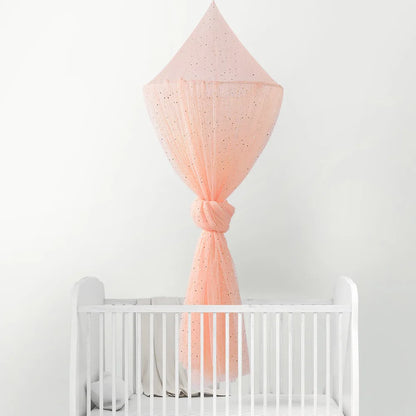 Ciel de lit rose princesses pailleté
