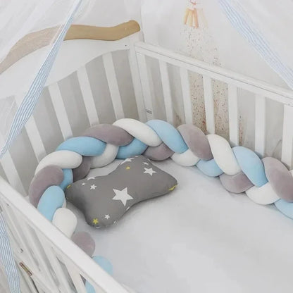 3 Shares Toddler Baby Bed Bumpers In The Crib Newborn 1M/2M/3M/4M Baby Crib Protector Bed Braid Knot Cushion for Infant Kids