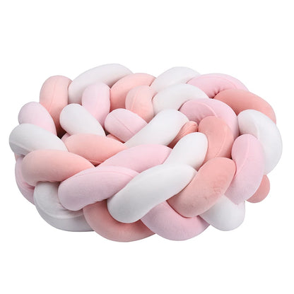 1-4M Baby Bed Bumper For Cribs Boy Girl Baby Bedside Protector  Knotted Braided Cot Room Decor