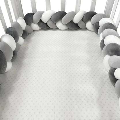 Baby Crib Protector Bed Braid Knot Cushion for Infant Kids 3 Shares Toddler Baby Bed Bumpers In The Crib Newborn 1M/2M/3M/4M