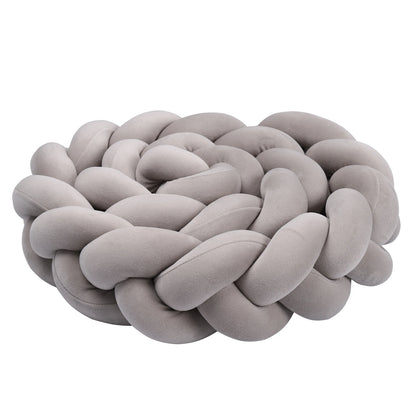 1-4M Baby Bed Bumper Handmade Knotted Braid Weaving Plush  Crib Protector Infant Knot Pillow Baby Room Decor