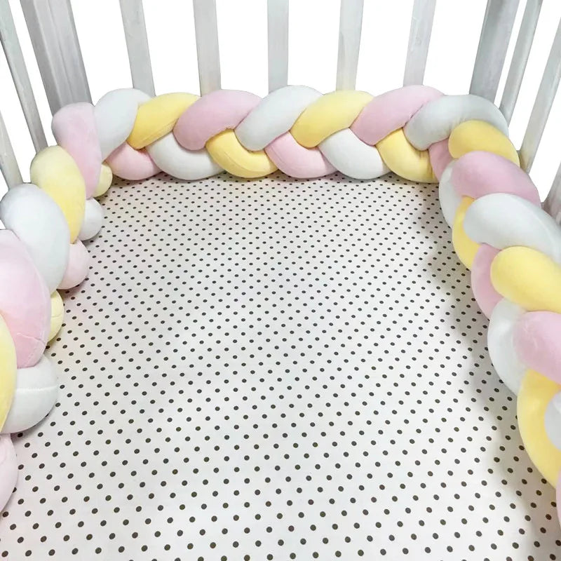 3 Shares Toddler Baby Bed Bumpers In The Crib Newborn 1M/2M/3M/4M Baby Crib Protector Bed Braid Knot Cushion for Infant Kids