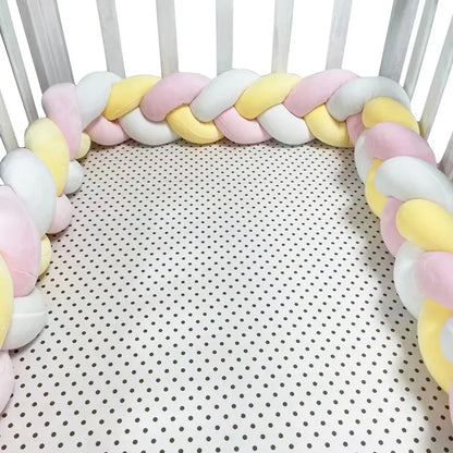 3 Shares Toddler Baby Bed Bumpers In The Crib Newborn 1M/2M/3M/4M Baby Crib Protector Bed Braid Knot Cushion for Infant Kids