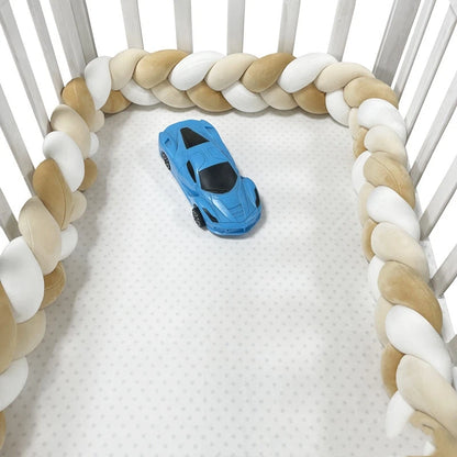 3 Shares Toddler Baby Bed Bumpers In The Crib Newborn 1M/2M/3M/4M Baby Crib Protector Bed Braid Knot Cushion for Infant Kids