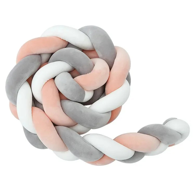 Baby Crib Protector Bed Braid Knot Cushion for Infant Kids 3 Shares Toddler Baby Bed Bumpers In The Crib Newborn 1M/2M/3M/4M