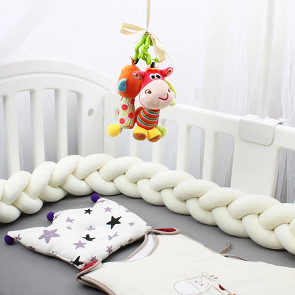 1-4M Baby Bed Bumper For Cribs Boy Girl Baby Bedside Protector  Knotted Braided Cot Room Decor