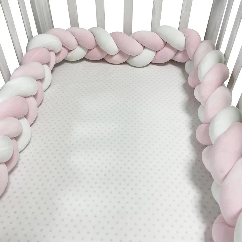 3 Shares Toddler Baby Bed Bumpers In The Crib Newborn 1M/2M/3M/4M Baby Crib Protector Bed Braid Knot Cushion for Infant Kids