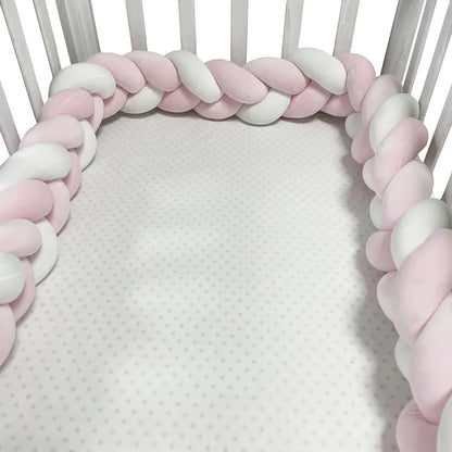 3 Shares Toddler Baby Bed Bumpers In The Crib Newborn 1M/2M/3M/4M Baby Crib Protector Bed Braid Knot Cushion for Infant Kids