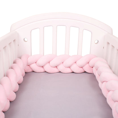 1-4M Baby Bed Bumper Handmade Knotted Braid Weaving Plush  Crib Protector Infant Knot Pillow Baby Room Decor
