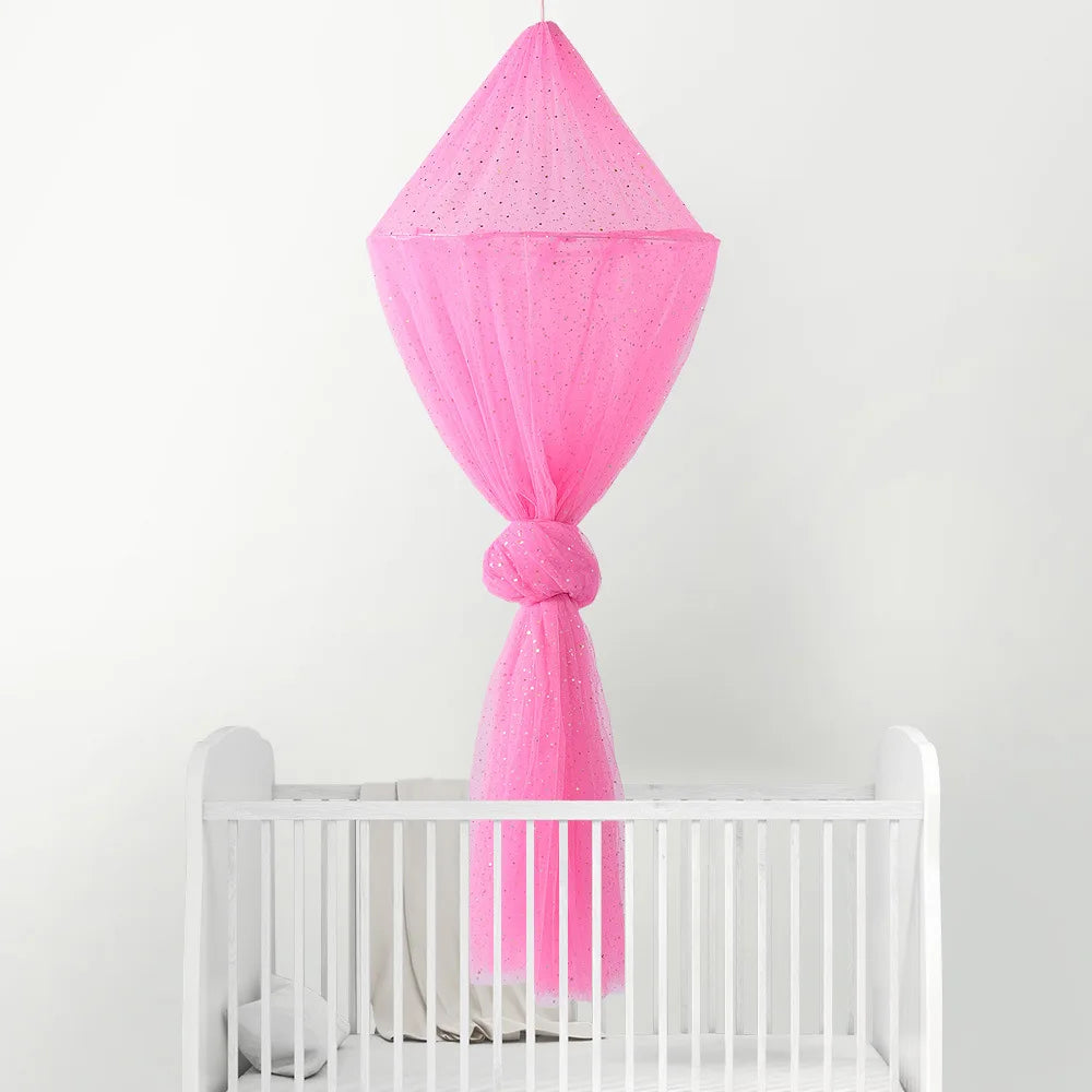 Ciel de lit lit bébé violet Pailleté