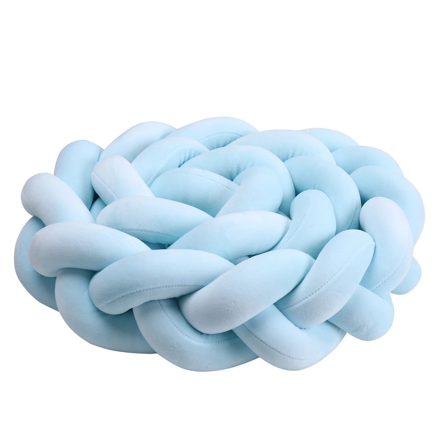 1-4M Baby Bed Bumper Handmade Knotted Braid Weaving Plush  Crib Protector Infant Knot Pillow Baby Room Decor