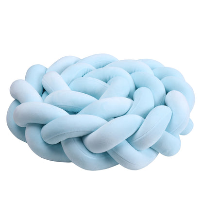 1-4M Baby Bed Bumper Handmade Knotted Braid Weaving Plush  Crib Protector Infant Knot Pillow Baby Room Decor