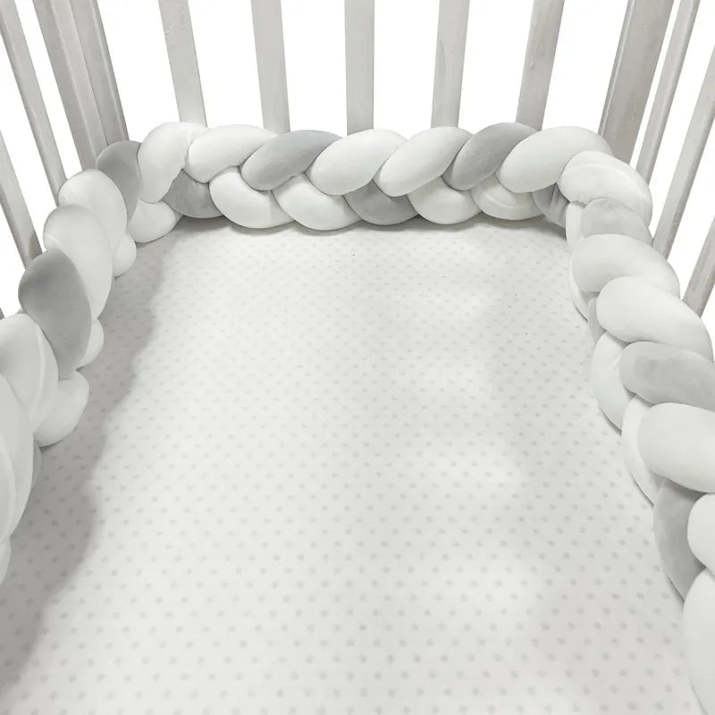 3 Shares Toddler Baby Bed Bumpers In The Crib Newborn 1M/2M/3M/4M Baby Crib Protector Bed Braid Knot Cushion for Infant Kids
