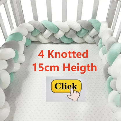 Baby Crib Protector Bed Braid Knot Cushion for Infant Kids 3 Shares Toddler Baby Bed Bumpers In The Crib Newborn 1M/2M/3M/4M