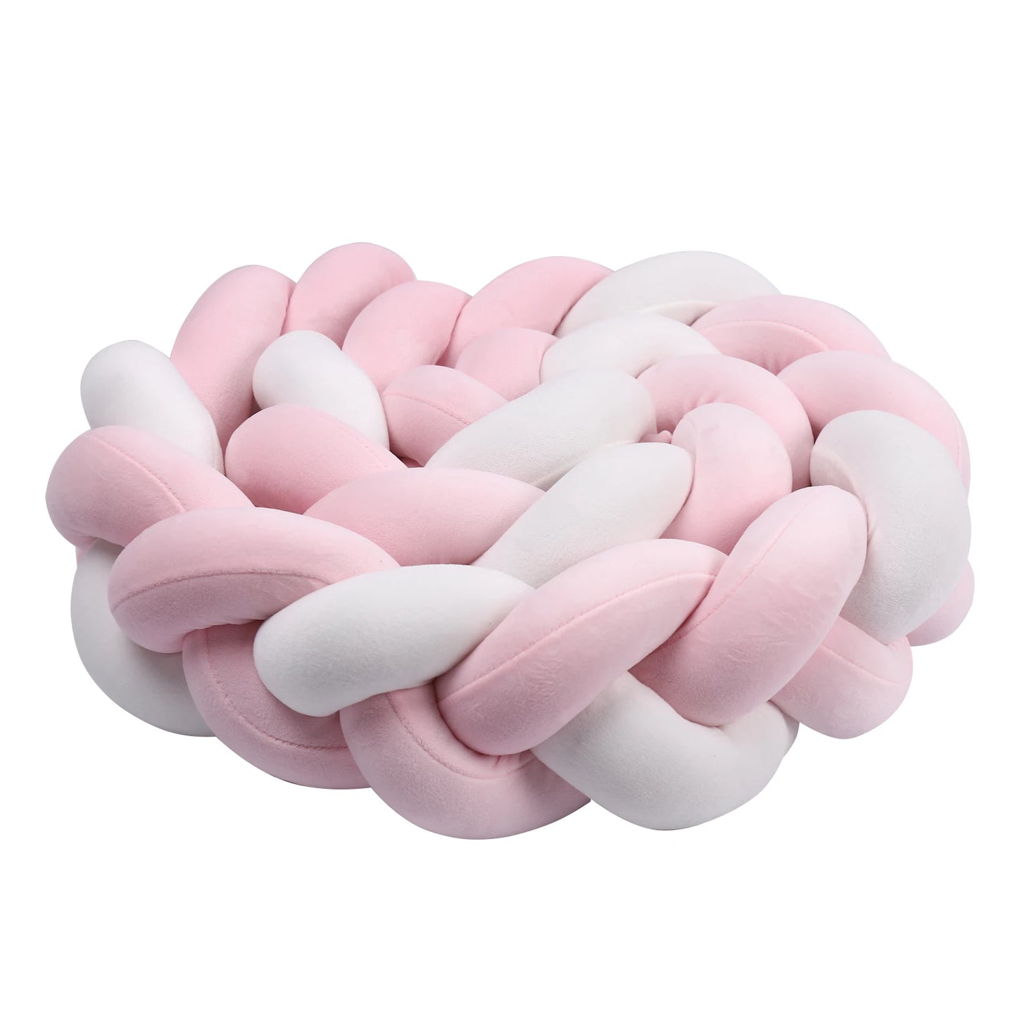 1-4M Baby Bed Bumper Handmade Knotted Braid Weaving Plush  Crib Protector Infant Knot Pillow Baby Room Decor
