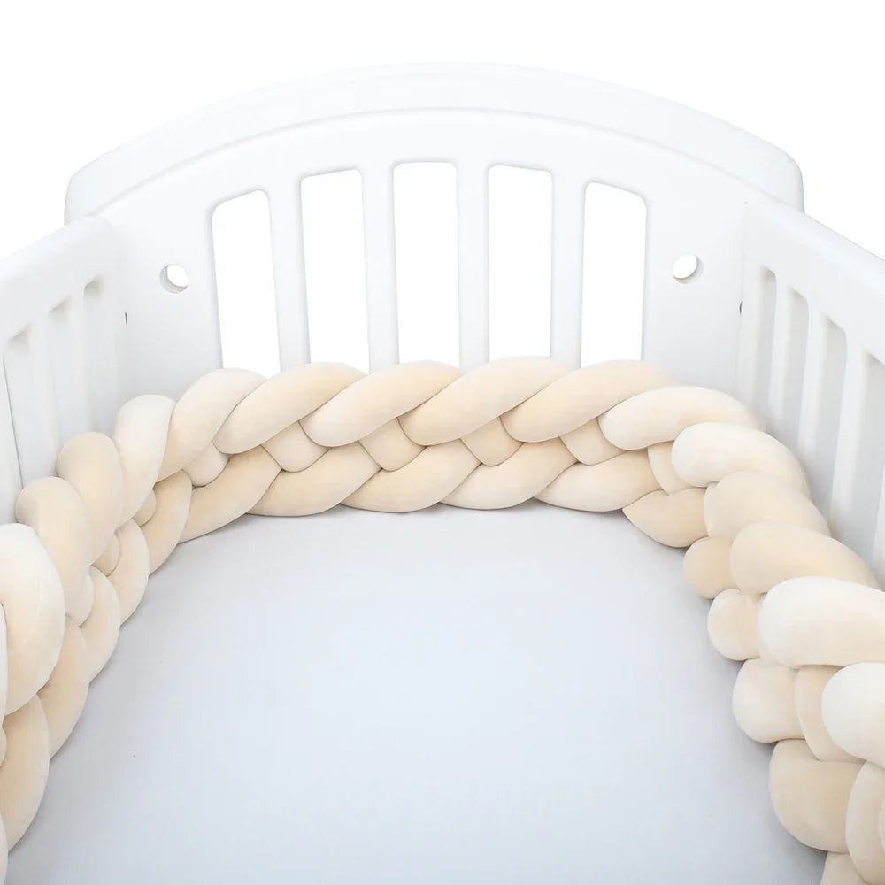 4 Knotted 2-4M Tresse De Lit Crib Bumper Skin-Friendly Fabric Baby Room Decor Handmade Cushion Knotted Braid Pillow Soft Pad