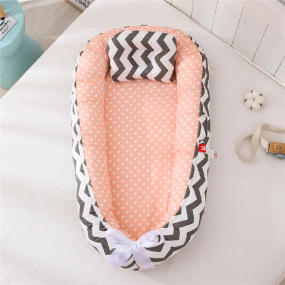 Breathable and detachable cotton portable crib, baby nest, baby pillow, travel crib