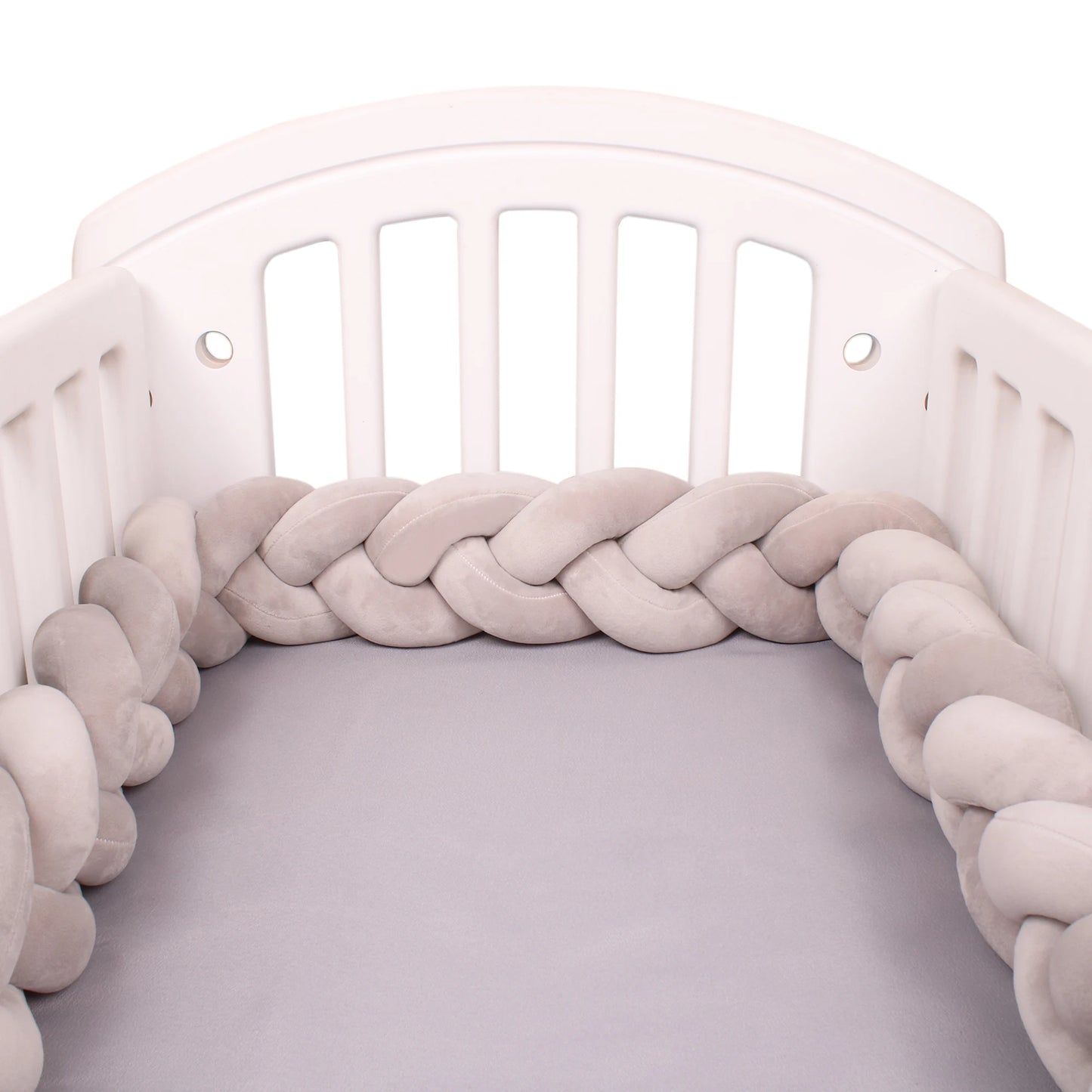 1-4M Baby Bed Bumper Handmade Knotted Braid Weaving Plush  Crib Protector Infant Knot Pillow Baby Room Decor
