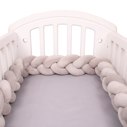1-4M Baby Bed Bumper Handmade Knotted Braid Weaving Plush  Crib Protector Infant Knot Pillow Baby Room Decor