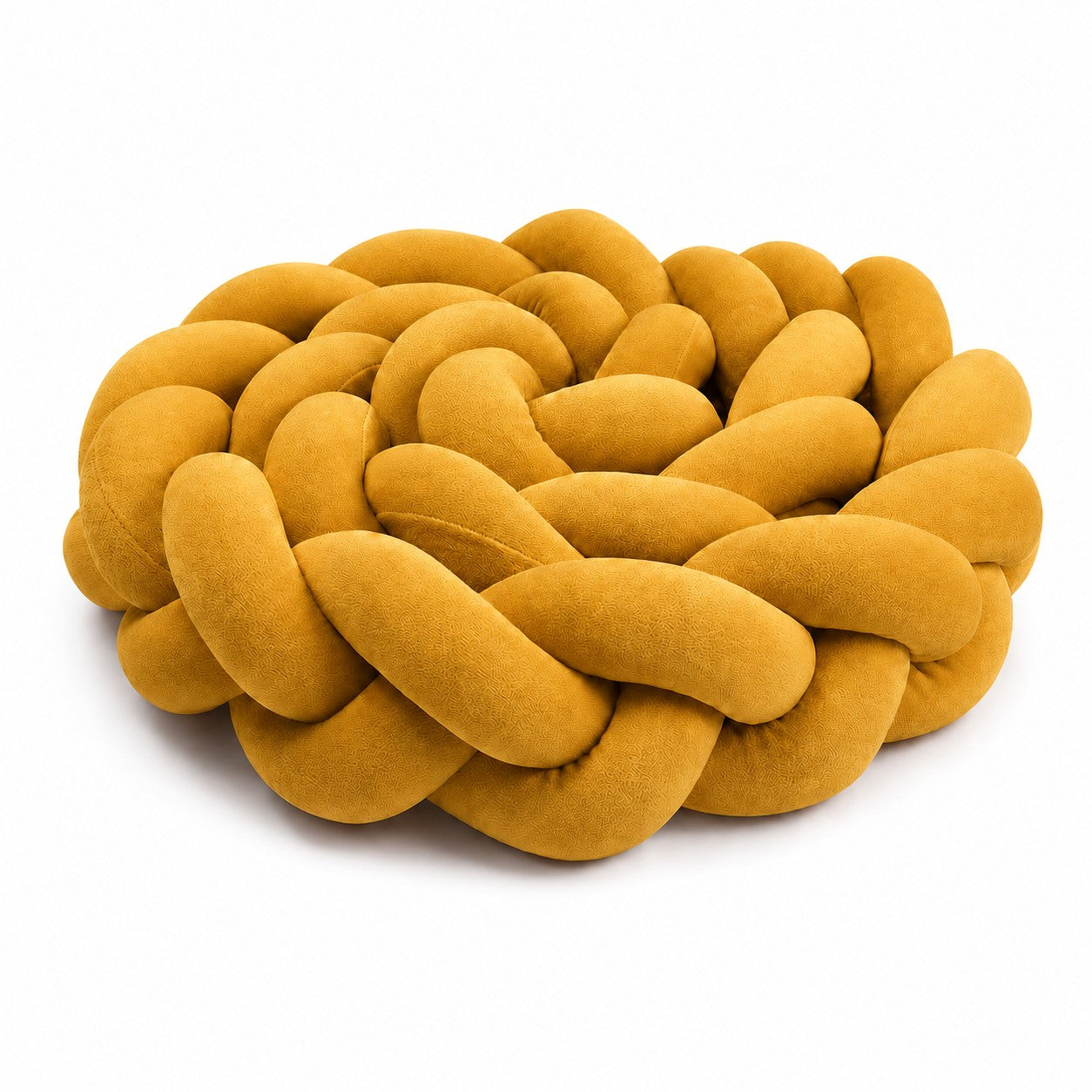Tour de lit bébé tressé jaune moutarde disponible en 1 m, 2 m, 3 m et 4 m pour tous les lits bébé.