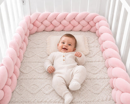 Tresse de lit bébé rose disponible en 200 cm et 300 cm
